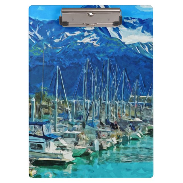 Harbor of Seward Alaska Abstract Impressionism Clipboard (Front)