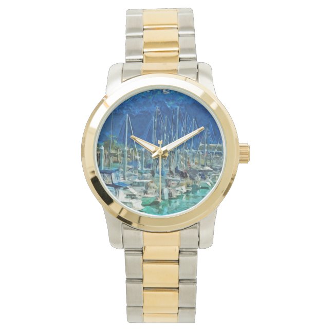 Harbor of Seward Alaska Abstract Impressionism Watch (Front)