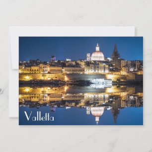 Harbor of Valletta old town at night Postcard