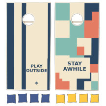 Harbor Play Retro Coastal Family Cornhole Set