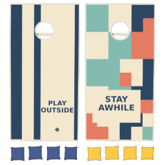 Harbor Play Retro Coastal Family Cornhole Set