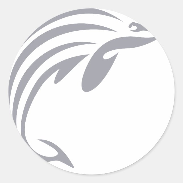 Harbor Porpoise in Swish Drawing Style Classic Round Sticker (Front)