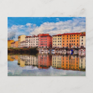 Harbor Reflections (Painted) Postcard