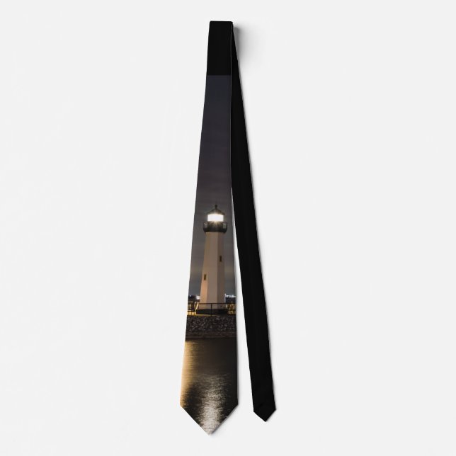 Harbor Rockwall Lighthouse Neck Tie (Front)