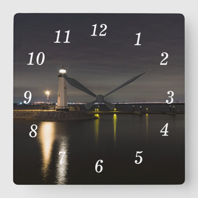 Harbor Rockwall Lighthouse Wall Clock (Front)