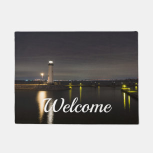 Harbor Rockwall Lighthouse Welcome Doormat