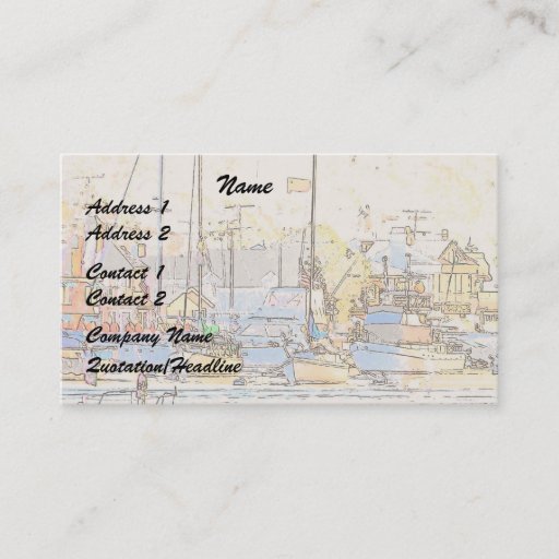 Customizable Harbor/Sailboats Business Card