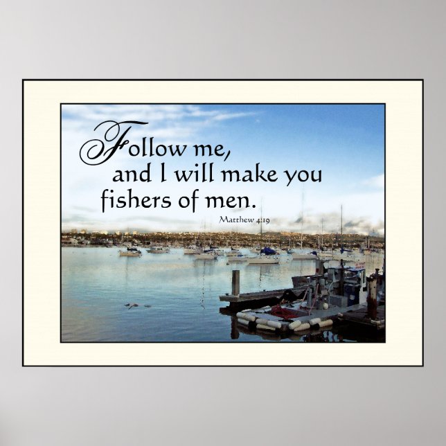 Harbor Sailboats Fishers of Men Print (Front)