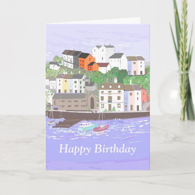 Harbor Scene Birthday Card (Front)