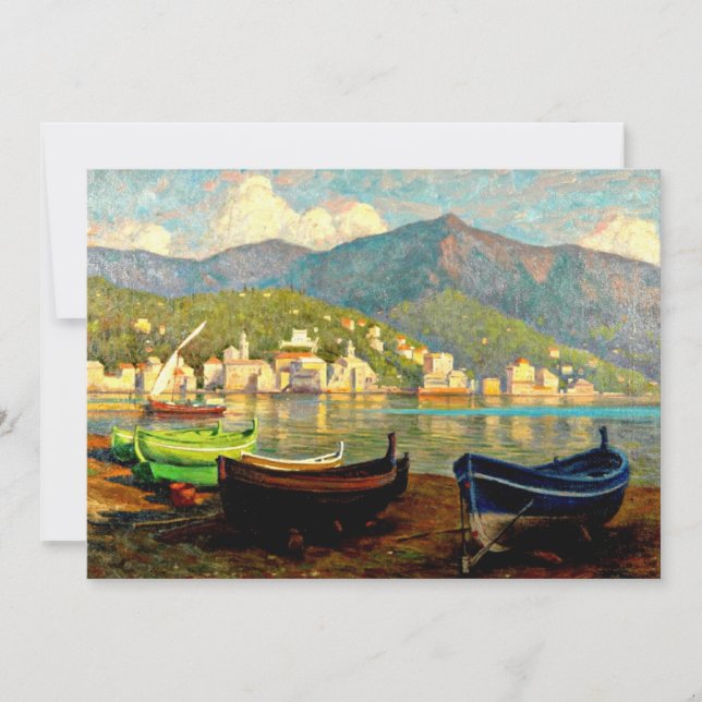 Harbor Scene from Rapallo, fine art, Card (Front)
