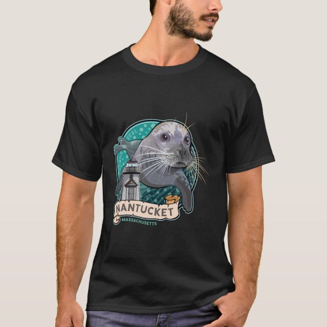 Harbor Seal And Brant Lighthouse Nantucket Massach T-Shirt (Front)