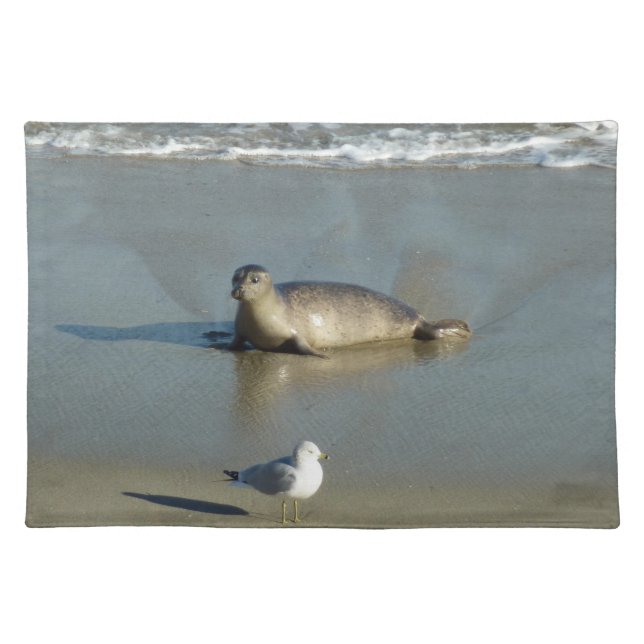 Harbor Seal at La Jolla California Cloth Placemat (Front)
