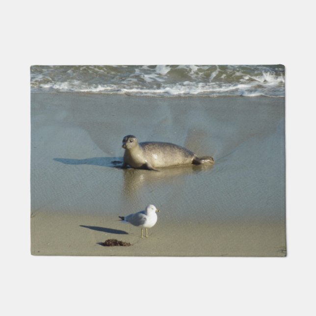 Harbor Seal at La Jolla California Doormat (Front)
