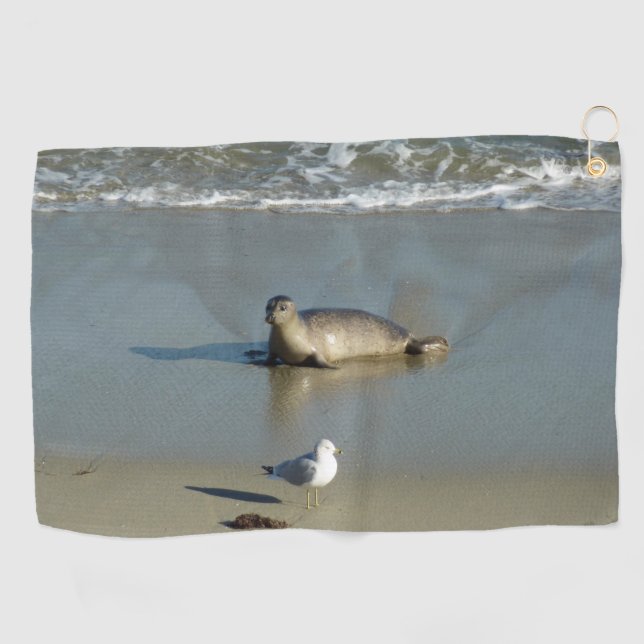Harbor Seal at La Jolla California Golf Towel (Horizontal)