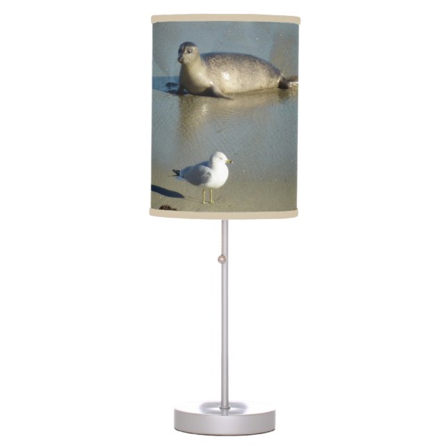 Harbor Seal at La Jolla California Table Lamp (Front)