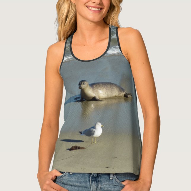 Harbor Seal at La Jolla California Tank Top (Front)