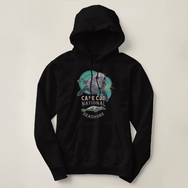 Harbor Seal - Cape Cod National Seashore Beach Sou Hoodie (Design Front)