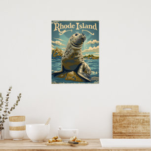 Harbor Seal Rhode Island Poster