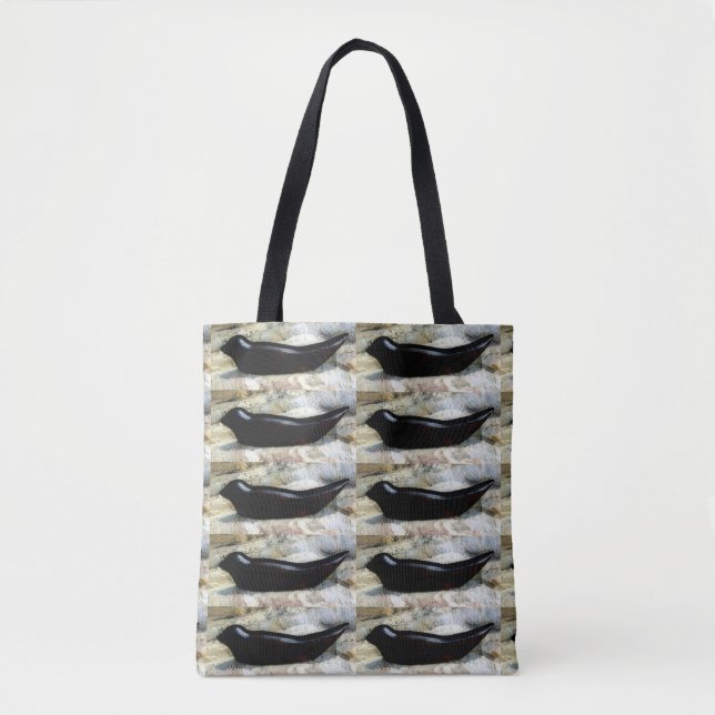 harbor seals beached design tote bag (Front)