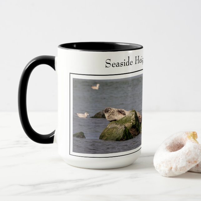 Harbor Seals, Island Beach State Park Mug (With Donut)