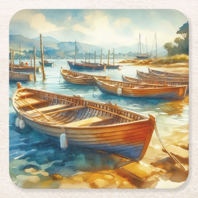 Harbor Square Paper Coaster (Front)