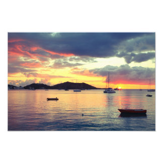 Harbor Sunset in Grand Case, St. Martin Photo Print