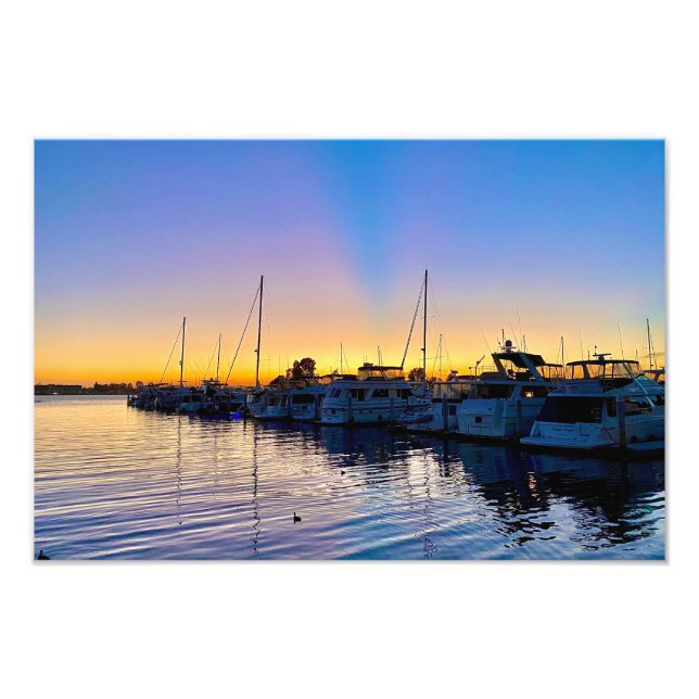 Harbor Sunset San Diego, California Photo Print (Front)