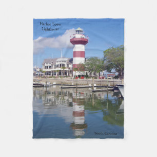 Harbor Town Lighthouse fleece blanket