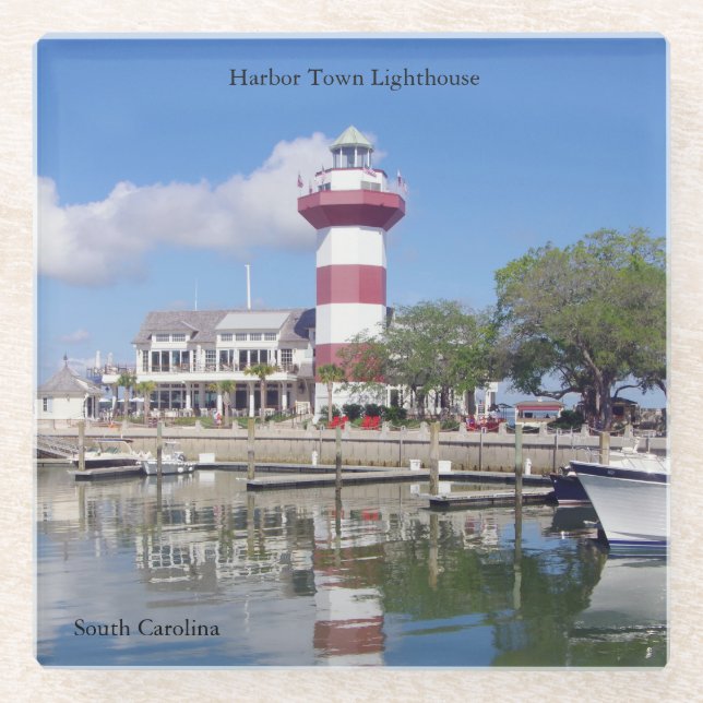 Harbor Town Lighthouse glass coaster (Front)