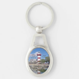Harbor Town Lighthouse Metal Keychain