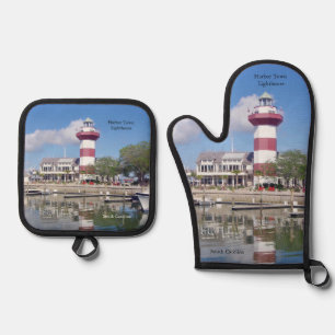 Harbor Town Lighthouse Oven Mitt & Pot Holder Set