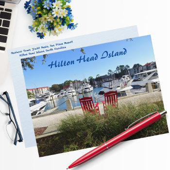 Harbor Town Yacht Basin Marina Hilton Head Island Postcard by Sozo4all at Zazzle