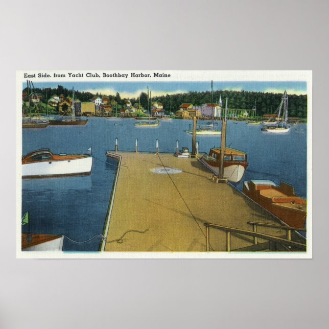 Harbor View from East Side of Yacht Club Poster (Front)