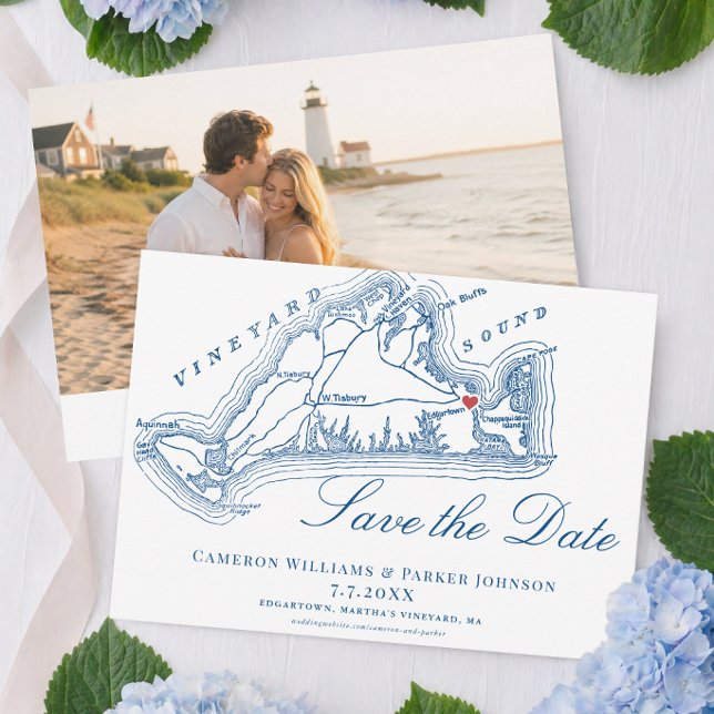Harbor View Hotel Wedding Martha's Vineyard Save The Date (Harbor View Hotel Wedding Edgartown Martha's Vineyard Map Save the Date by Coastal Map Designs)