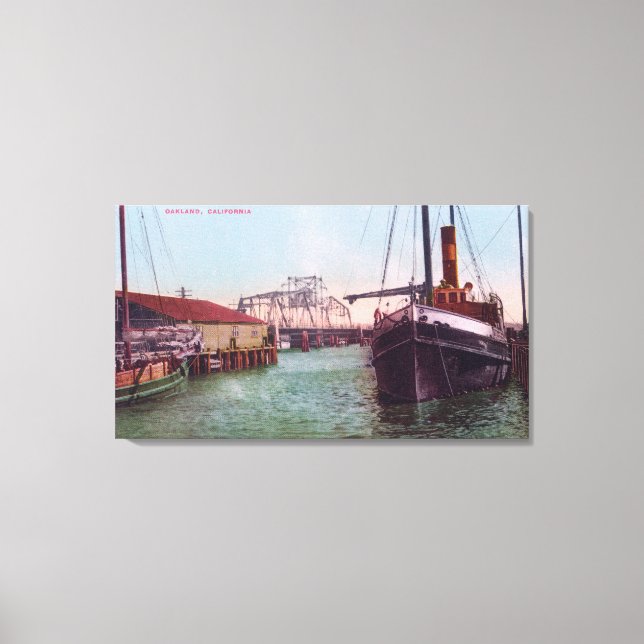 Harbor View of SP RR DrawbridgeOakland, CA Canvas Print (Front)