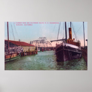 Harbor View of SP RR DrawbridgeOakland, CA Poster