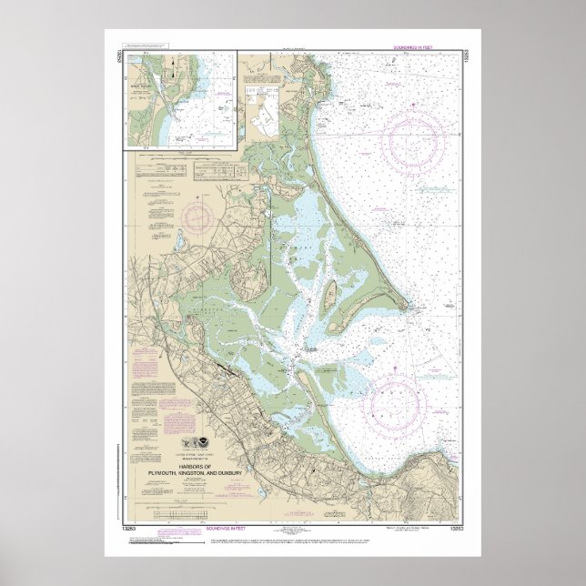 Harbors of Plymouth, Kingston and Duxbury Chart (Front)