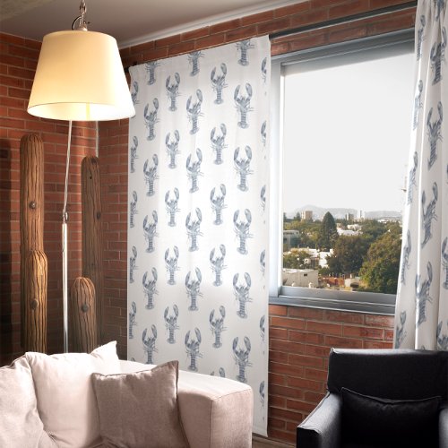 Harborside  Nautical Blue Lobster Blackout Curtains