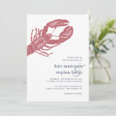 Harborside | Nautical Lobster Wedding Invitation (Standing Front)