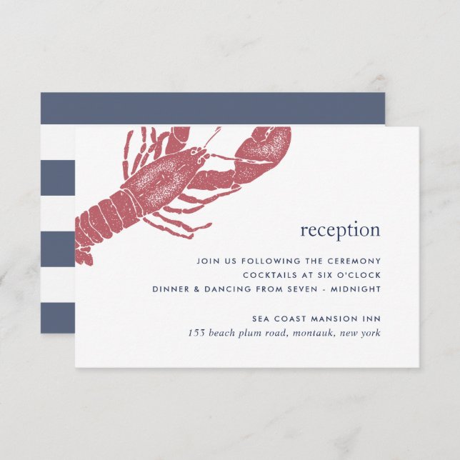 Harborside Wedding Reception Enclosure Card (Front/Back)