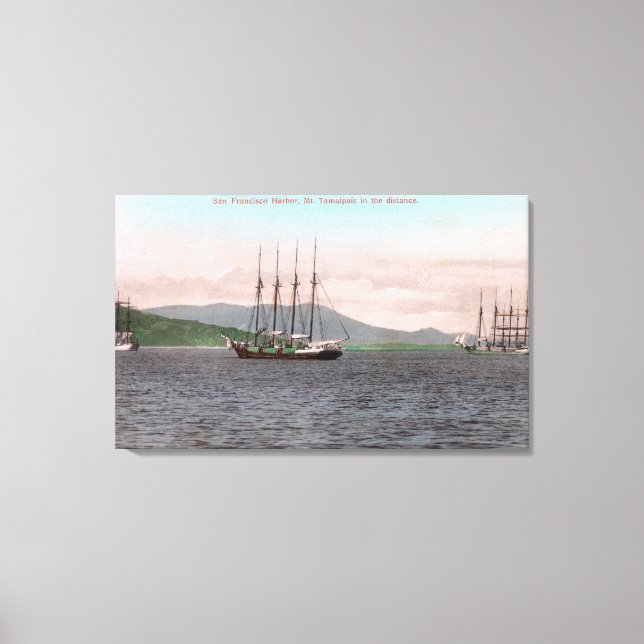 Harborview of Bay and Mt. Tamalpais Canvas Print (Front)