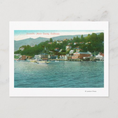 Harborview with Yachts and Sail Boats Postcard