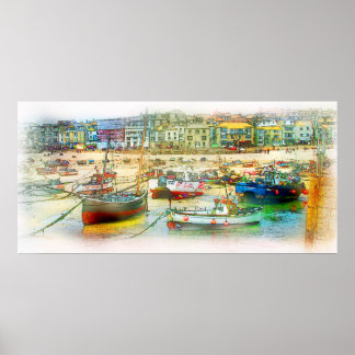 HARBOUR AS A PAINTING POSTER