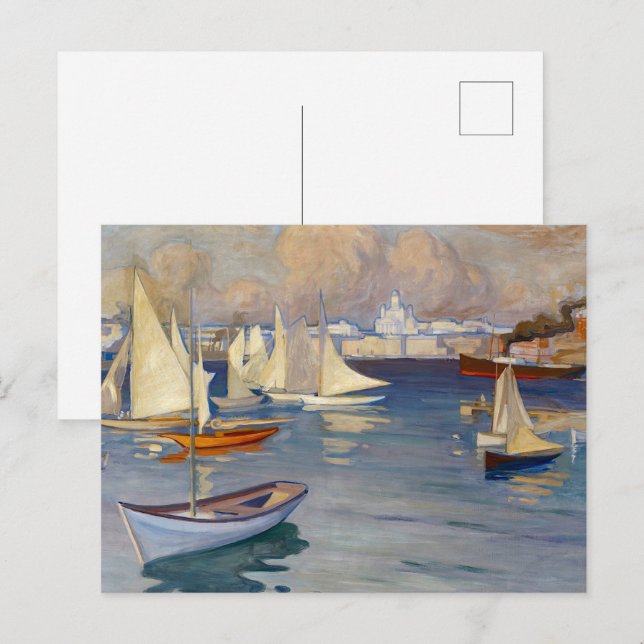 Harbour in Helsinki, Albert Edelfelt  Postcard (Front/Back)