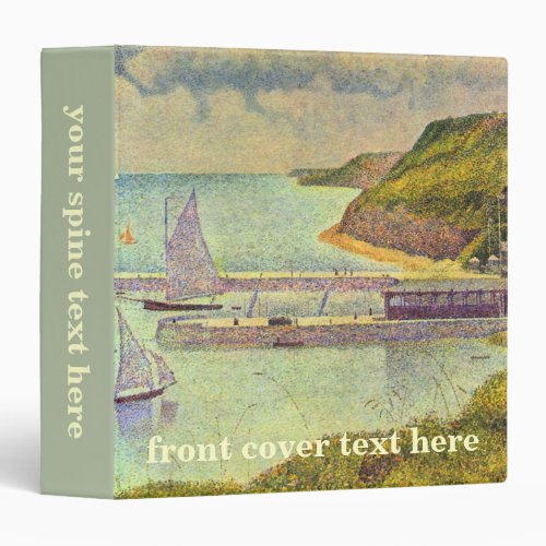 Harbour Port_en_Bessin High Tide by Georges Seurat 3 Ring Binder