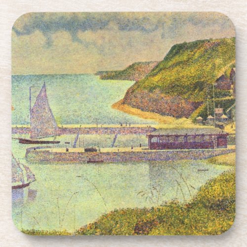 Harbour Port_en_Bessin High Tide by Georges Seurat Drink Coaster