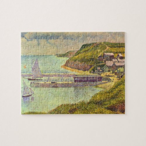 Harbour Port_en_Bessin High Tide by Georges Seurat Jigsaw Puzzle