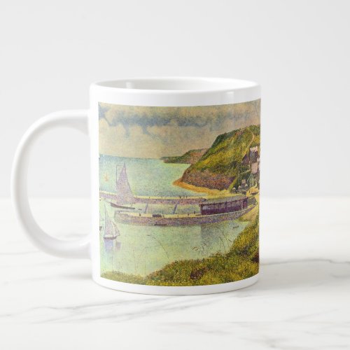 Harbour Port_en_Bessin High Tide by Georges Seurat Large Coffee Mug