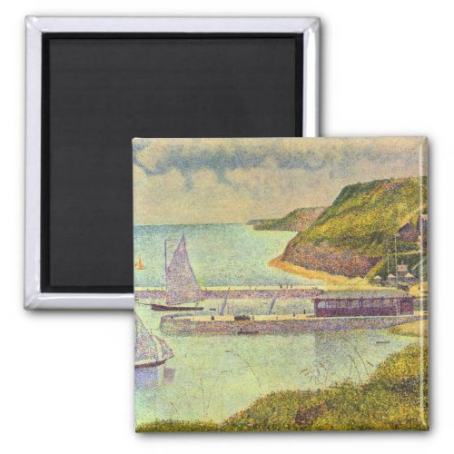 Harbour Port_en_Bessin High Tide by Georges Seurat Magnet