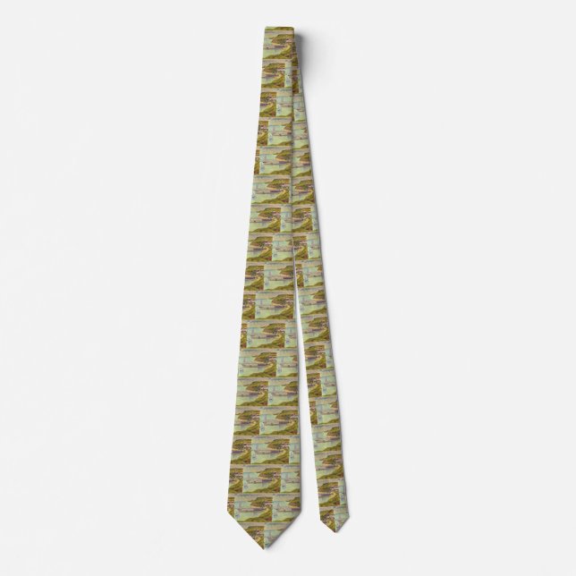 Harbour Port-en-Bessin High Tide by Georges Seurat Neck Tie (Front)